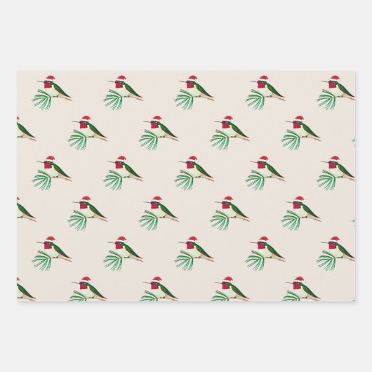 kerstblad Anna's Hummingbird Wrapping Paper Sheets (Voorkant)