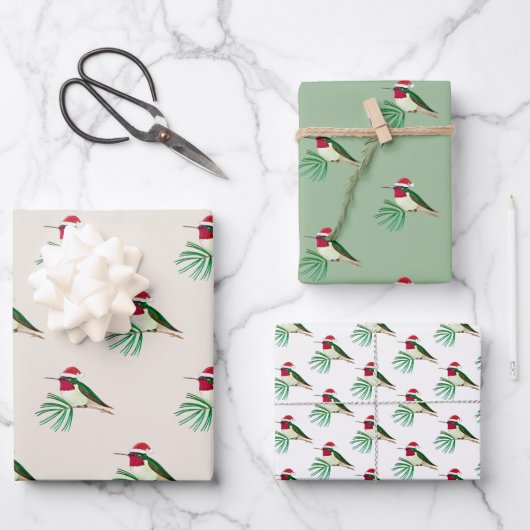 kerstblad Anna's Hummingbird Wrapping Paper Sheets (Voorkant)