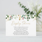 kerstblad baby shower display douche informatiekaartje (Staand voorkant)