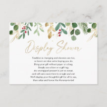 kerstblad baby shower display douche