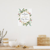 kerstblad elegant baby shower welkomstbord poster (Keuken)