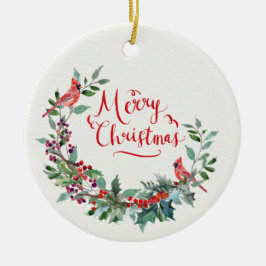 kerstblad, heilig, kardinaal keramisch ornament