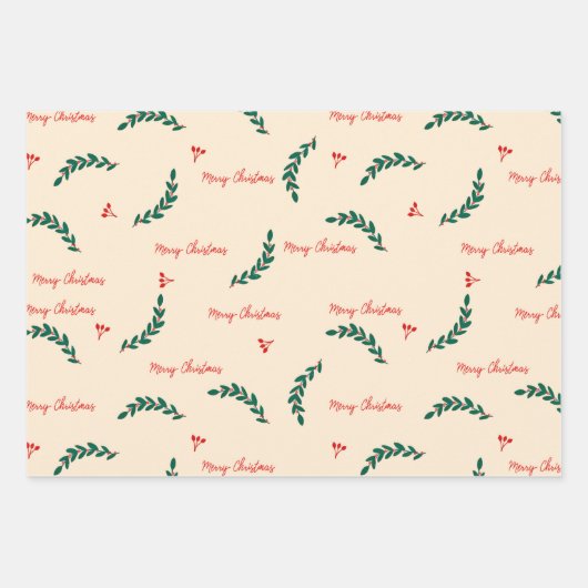 kerstblad inpakpapier vel (Voorkant 2)