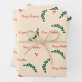 kerstblad inpakpapier vel (In situ)