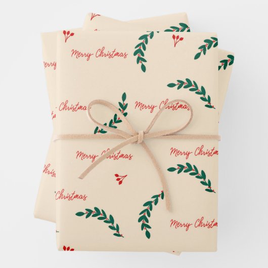 kerstblad inpakpapier vel (In situ)