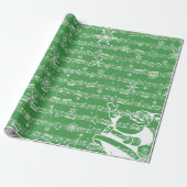 kerstblad met groen kerstblad cadeaupapier (Uitgerold)