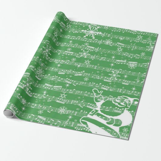 kerstblad met groen kerstblad cadeaupapier (Uitgerold)