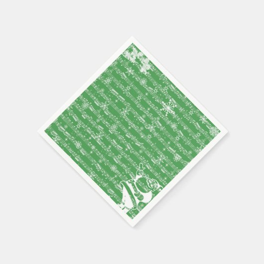  kerstblad met groen kerstblad servetten (Hoek)