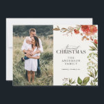 kerstblad met rode en groene foto feestdagenkaart<br><div class="desc">De gelukkigste Feestdagen waterverf bladervlek foto kerstvakantie kaart. kerstblad met rode en groene foto</div>