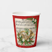 Kerstblad Muziek uit de Franse horn Red Papieren Bekers (Achterkant)