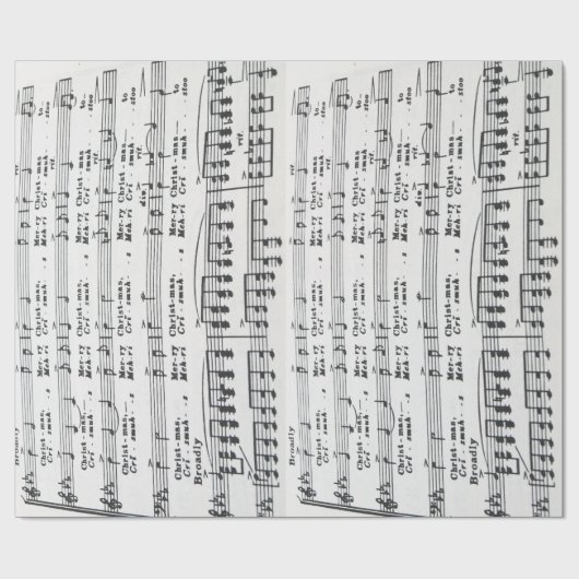 Kerstblad Muziek voor kerst Cadeaupapier (Vlak)