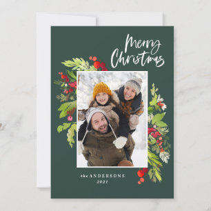 Kerstblad, traditionele rustige foto feestdagenkaart