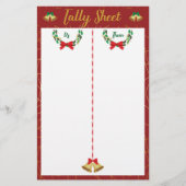 kerstblad voor kerstbunco-spellen (Voorkant)