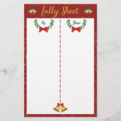 kerstblad voor kerstbunco-spellen (Achterkant)