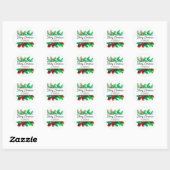 Kerstblad | Vrolijk kerstfeest gepersonaliseerd Ronde Sticker (Vel)