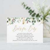 Kerstbladelegante boeken voor baby informatiekaartje (Staand voorkant)