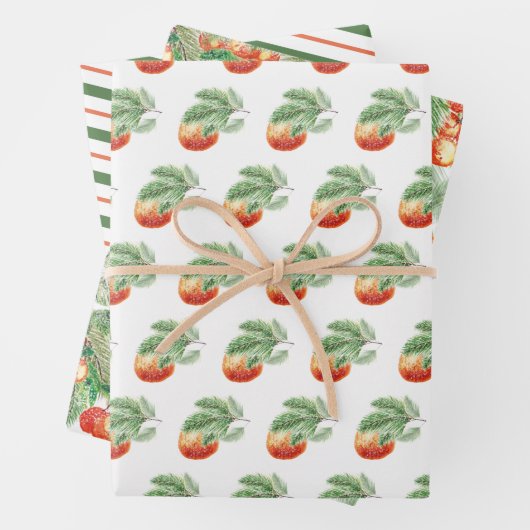 kerstbladen van citrusvruchten, Oranje verpakt pap Inpakpapier Vel (In situ)