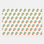 kerstbladen van citrusvruchten, Oranje verpakt pap Inpakpapier Vel (Voorkant)