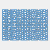 kerstbladen Wrapping White Blue Stars Inpakpapier Vel (Voorkant 3)