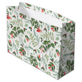 Kerstbladeren bessen maretak en hulst groot cadeauzakje (Achterkant Gekanteld)