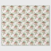 Kerstbladeren en rode linten en bel cadeaupapier (Vlak)