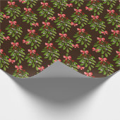 Kerstbladeren en strikken cadeaupapier (Hoek)