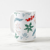 Kerstbladeren patroon Merry & Bright Koffiemok (Voorkant links)