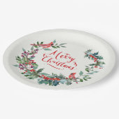 Kerstbladerij, heilig, kardinaal vogel papieren bordje (Gekanteld)