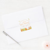 Kerstbladerwinter Baby shower Vierkante Sticker (Envelop)