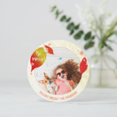 Kerstbladfoto Feestdagenkaart (Staand voorkant)