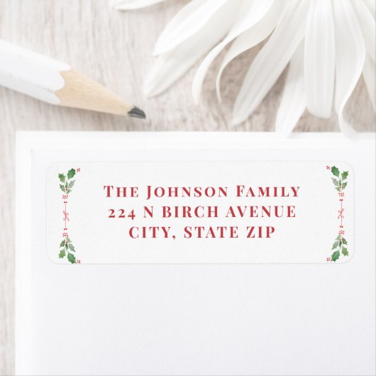 KerstBladgroen en rood Etiket (Insitu)