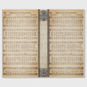 Kerstbladmuziek Hark the Herald Angels Beige Cadeaupapier (Vlak)