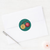 Kerstblaubelboom Verkleuringen Kerstmis Cartoon Ronde Sticker (Envelop)