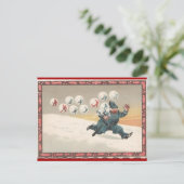 Kerstblaubels Chase een politieman Briefkaart (Staand voorkant)