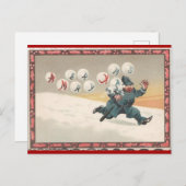 Kerstblaubels Chase een politieman Briefkaart (Voorkant / Achterkant)