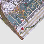 kerstblauw Barn Tissuepapier (Detail)