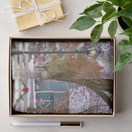 kerstblauw Barn Tissuepapier (Geschenk)