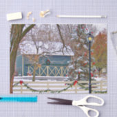 kerstblauw Barn Tissuepapier (Craft)