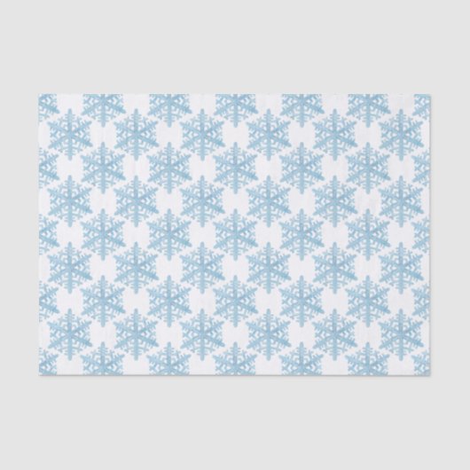 Kerstblauw blauw Waterverf Snowflakes Patroon Tissuepapier (Voorkant)
