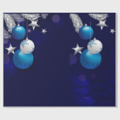 Kerstblauw Cadeaupapier (Vlak)