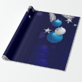 Kerstblauw Cadeaupapier (Uitgerold)