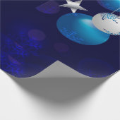 Kerstblauw Cadeaupapier (Hoek)