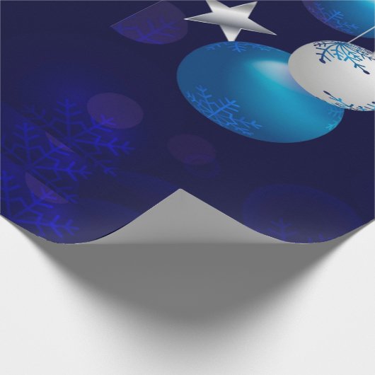 Kerstblauw Cadeaupapier (Hoek)