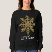 Kerstblauw en goudneeuwvlok T-Shirt (Voorkant)
