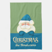 Kerstblauw en groene cook's theedoek (Verticaal)