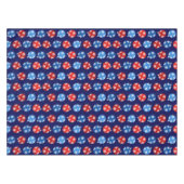 Kerstblauw en rode ornamenten met sneeuwvlokken tafelkleed (Voorkant (Horizontaal))