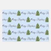 Kerstblauw en wit patroon inpakpapier vel (Voorkant 3)