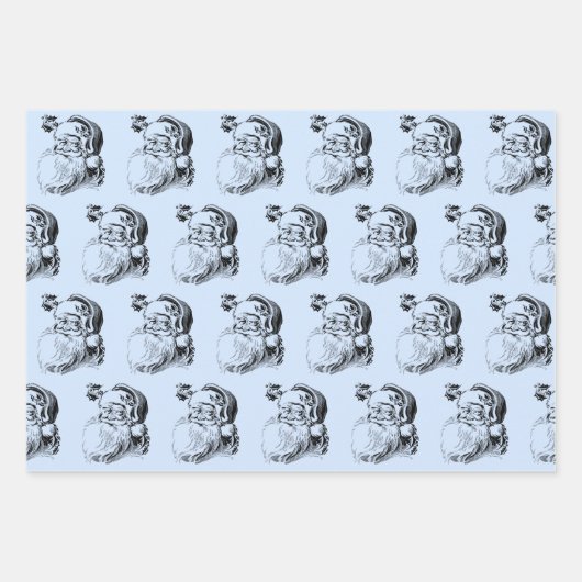 Kerstblauw en wit patroon inpakpapier vel (Voorkant)