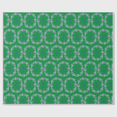 Kerstblauw en witte gember jar cadeaupapier (Vlak)