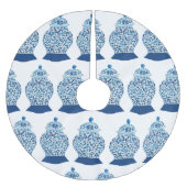 Kerstblauw en witte gember jar kerstboom rok (Voorkant)